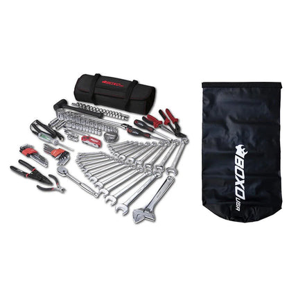 BoxoUSA Combo Tool Roll | 82-Piece Metric and SAE Tool Roll and Dry Bag PA922