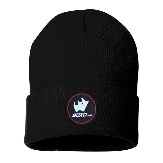 BoxoUSA BoxoUSA Rhino Badge Beanie - Black BXKB-BKP