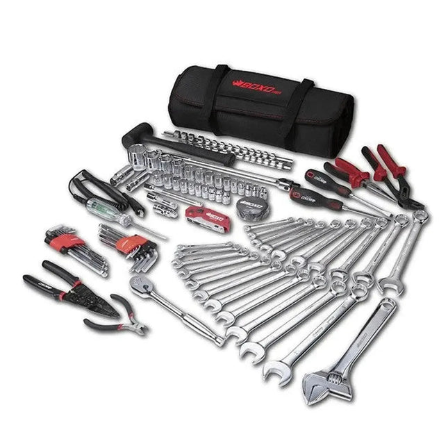 BoxoUSA Combo Tool Roll | 82-Piece Metric and SAE Tool Roll and Dry Bag PA922-C