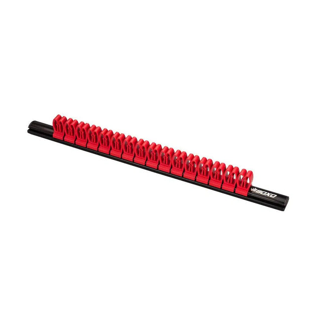 BoxoUSA Magnetic Spanner Rack - Black Alloy Rail Red Clip B-SPANRACK