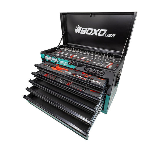 BoxoUSA-MotoBox | Limited Edition RCSX 2024 5-Drawer Portable Tool Box with 103-Piece Metric Tool Set | Black-[product_sku]