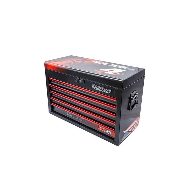 BoxoUSA-MotoBox | Limited Edition Ricky Carmichael 26" 5-Drawer Portable Tool Box with 103-Piece Metric tool Set | Black-[product_sku]