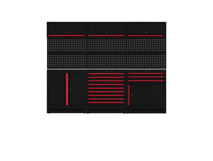 BoxoUSA OSM Pro Series | 102" 13-Piece Professional Organized Storage Modules Build Out | 12-Drawers, 3-Cabinets OSM-B17-R