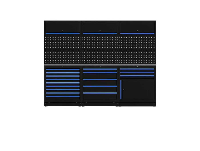 BoxoUSA OSM Pro Series | 102" 13-Piece Professional Organized Storage Modules Build Out | 17-Drawers, 3-Cabinets OSM-B15-B