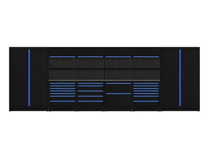 BoxoUSA OSM Pro Series | 224" 18-Piece Professional Organized Storage Modules Build Out | 21-Drawers, 10-Cabinets OSM-B3-B