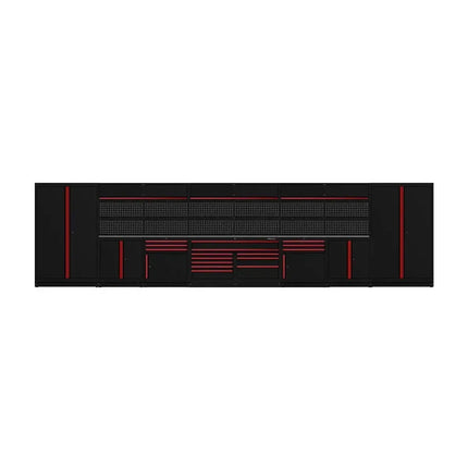 BoxoUSA OSM Pro Series | 292" 25-Piece Professional Organized Storage Modules Build Out | 16-Drawers, 9-Cabinets OSM-B14-R