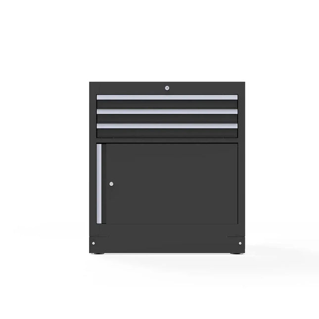 BoxoUSA OSM Pro Series | 34" 3-Drawer Cabinet with Front Door MST34A1031-RBK-S