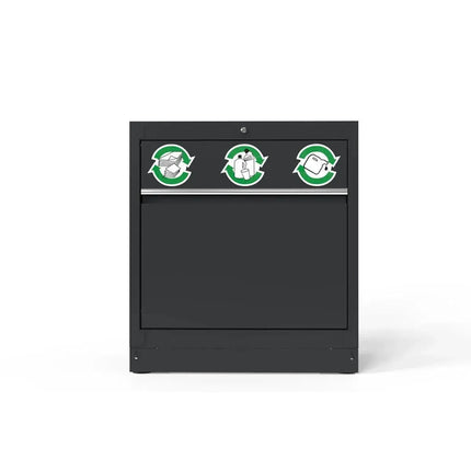 BoxoUSA OSM Pro Series | 34" Recycle Bin Cabinet MST34A011-RBK-S