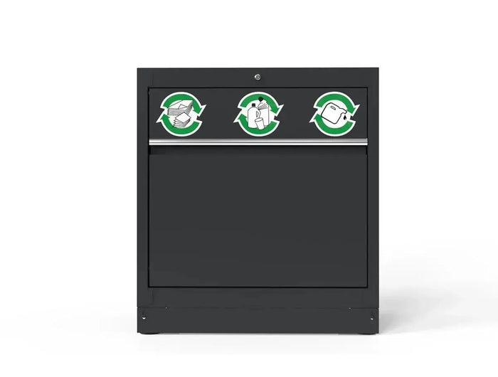 BoxoUSA OSM Pro Series | 34" Recycle Bin Cabinet MST34A011-RBK-S