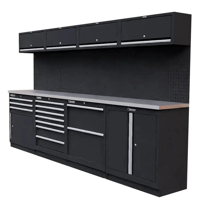 BoxoUSA OSM Series | 104" 17-Piece Professional Organized Storage Modules Build Out | 11-Drawers, 6-Cabinets OSM-L17