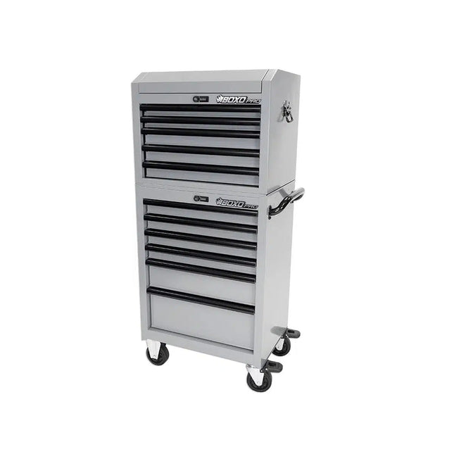 BoxoUSA Pro Series | 26" 11-Drawer Rolling Tool Box | Nardo Grey 26TBL-GY