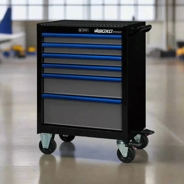 BoxoUSA Pro Series | 26" 6-Drawer Rolling Tool Box UAT2661L-BK-B