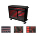 BoxoUSA-Pro Series | 45" 11-Drawer Bottom Roll Cabinet with 217-Piece Master Tool Set | Gloss Black, Red Trim-[product_sku]