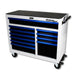 BoxoUSA-Pro Series | 45" 11-Drawer Bottom Roll Tool Cabinet | Gloss White, Blue Trim-[product_sku]