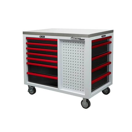 BoxoUSA Pro Series | 45” 12-Drawer Workstation Tool Box UAT451121L-W-R