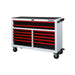 BoxoUSA-Pro Series | 53" 12-Drawer Bottom Roll Tool Cabinet | Gloss White, Red Trim-[product_sku]