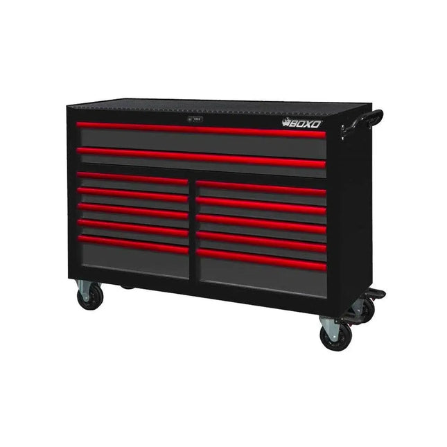 BoxoUSA Pro Series | 53" 12-Drawer Rolling Tool Box UAT530121LM-BK-R
