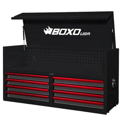 BoxoUSA Pro Series | 53" 8-Drawer Top Chest Tool Box UAC53081LM-BK-R