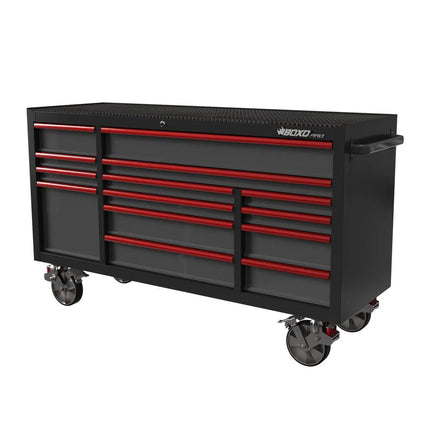 BoxoUSA Pro Series | 72" 14-Drawer Rolling Tool Box UATD7214-BK-1-R