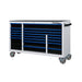 BoxoUSA-Pro Series | 72” 19-Drawer Bottom Roll Cabinet With 217-Piece Master Tool Set | Gloss White, Blue Trim-[product_sku]