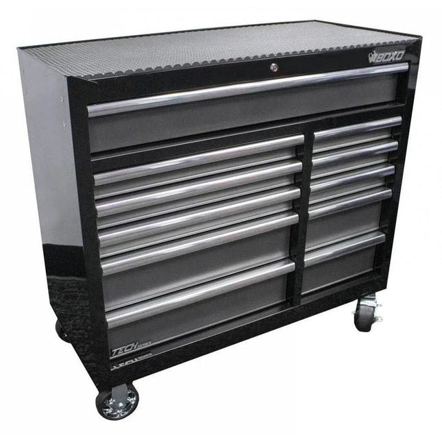 BoxoUSA Tech Series | 41" 11-Drawer Bottom Roll Tool Chest | Gloss Black BT411111-BK