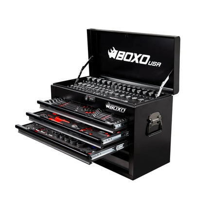 BoxoUSA UTV Box | 190-Piece Metric and SAE UTV Tool Set with 5-Drawer Hand Carry Tool Box UTVBX-BK