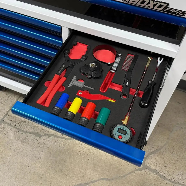 BoxoUSA 19-Piece Automotive Quick Service Tool Set | 2/3 Drawer EVA Foam BX858-R