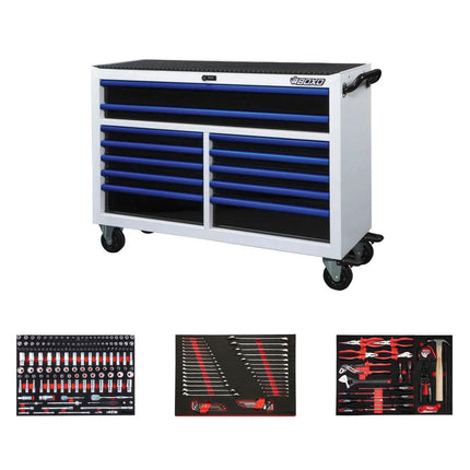 BoxoUSA-Pro Series | Loaded 53" 12-Drawer Rolling Tool Box-53BM-W-B1