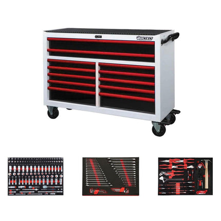 BoxoUSA-Pro Series | Loaded 53" 12-Drawer Rolling Tool Box-53BM-W-R1