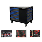 BoxoUSA Pro Series | 45” 12-Drawer Workstation Tool Box with 233-Piece Master Tool Set 45WSM-BK-B