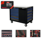 BoxoUSA Pro Series | 45” 12-Drawer Workstation Tool Box with Master Tool Set 45WSM-BK-B