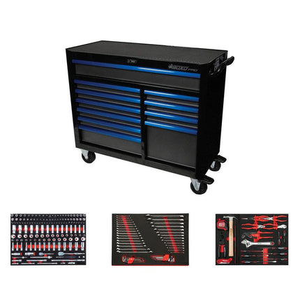 BoxoUSA Pro Series | Loaded 45" 11-Drawer Rolling Tool Box 45BM-W