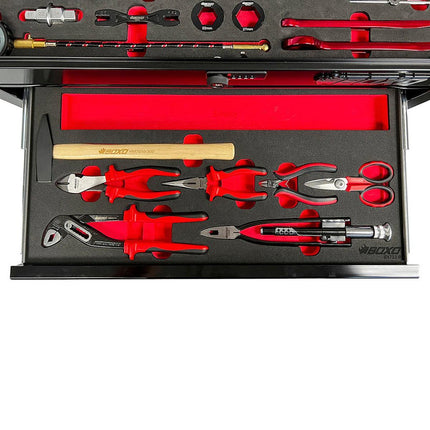 BoxoUSA-MotoBox | 103-Piece Metric Motorcycle Tool Set with 5-Drawer Hand Carry Tool Box-