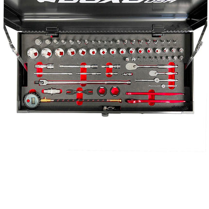 MotoBox | 26" 5-Drawer Portable Tool Box with 103-Piece Metric tool Set | Black