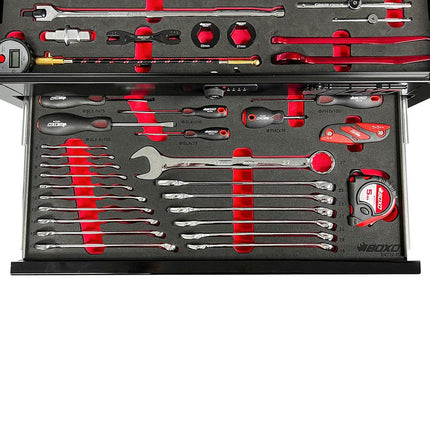 BoxoUSA-MotoBox | 103-Piece Metric Motorcycle Tool Set with 5-Drawer Hand Carry Tool Box-