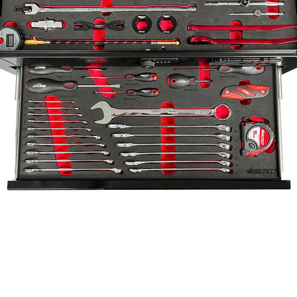 BoxoUSA MotoBox | 103-Piece Metric Motorcycle Tool Set with 5-Drawer Hand Carry Tool Box MOTOBX5-BK