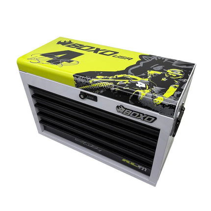 BoxoUSA MotoBox | New Ricky Carmichael 26" 5-Drawer Portable Tool Box with 103-Piece Metric Motorcycle Tool Set MOTOBX5-W-RC2