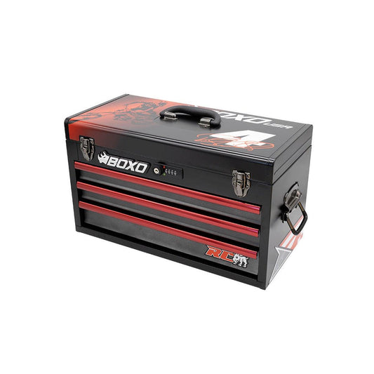 MotoBox | Limited Edition Ricky Carmichael 3-Drawer Portable Tool Box with 103-Piece Metric Tool Set | Black-Boxo USA