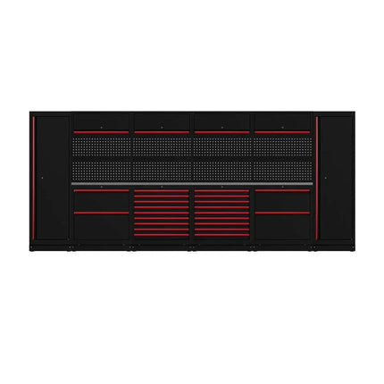 BoxoUSA OSM Pro Series | 160" 20-Piece Professional Organized Storage Modules Build Out | 22-Drawers, 6-Cabinets OSM-B16-R