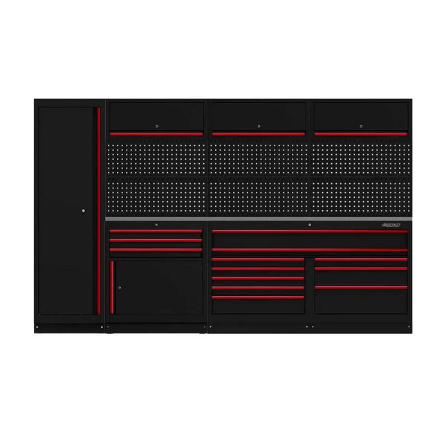 BoxoUSA OSM Pro Series | 126" 11-Piece Professional Organized Storage Modules Build Out | 13-Drawers, 6-Cabinets OSM-B2-R