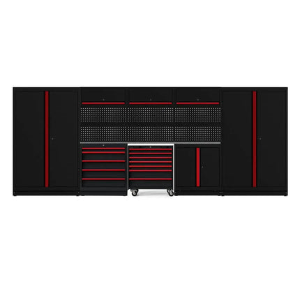BoxoUSA OSM Pro Series | 190" 15-Piece Professional Organized Storage Modules Build Out | 12-Drawers, 5-Cabinets OSM-B8-R