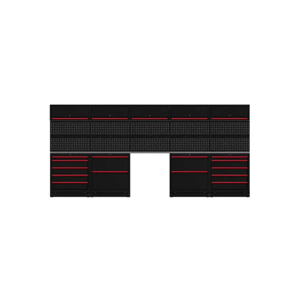 BoxoUSA OSM Pro Series | 170" 23-Piece Professional Organized Storage Modules Build Out | 14-Drawers, 4-Cabinets OSM-B9-R