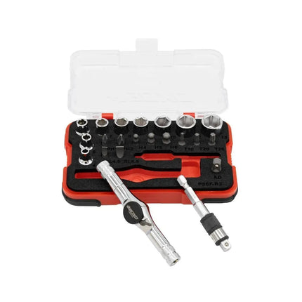BoxoUSA 22-Piece Ratchet Bit Driver T-Handle, Socket And Bit Set P507-R2