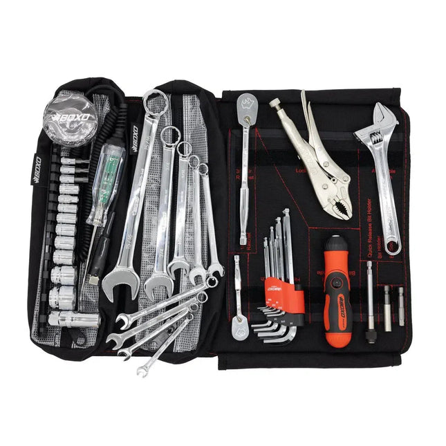 BoxoUSA Motorcycle Roll | 48-Piece Motorcycle Tool Kit PA925