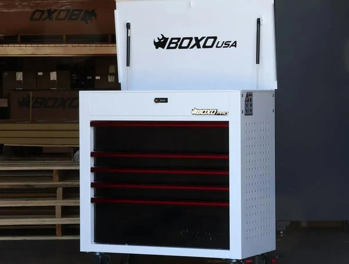 BoxoUSA Pro Series 35" 5-Drawer Flip-Top Service Cart Tool Box UAS342051LM-W-R