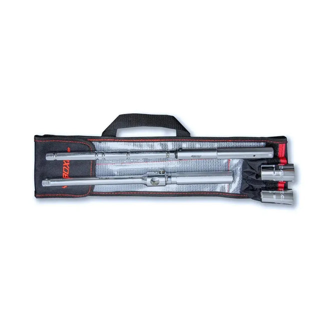 BoxoUSA 1/2” Drive X-Torq 4-Setting Preset Torque Wrench (60–100 lb-ft) with 2-Piece Flip Socket Kit TWT4-138S-P