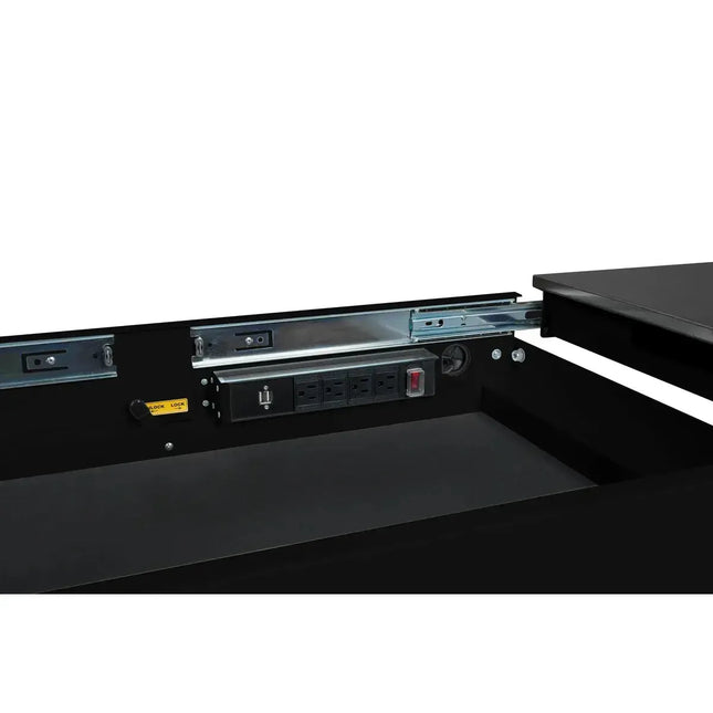 BoxoUSA Pro Series | 35" 3-Drawer Slide-Top Service Cart Tool Box UAS340071L-BK-R