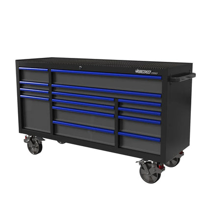 BoxoUSA Pro Series | 72" 14-Drawer Rolling Tool Box UATD7214-BK-1-R