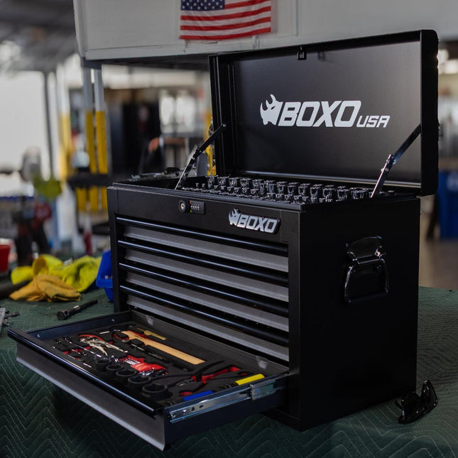 BoxoUSA UTV Box Pro | 258-Piece Metric and SAE UTV Tool Set with 5-Drawer Hand Carry Tool Box UTVBXPRO-BK-BK