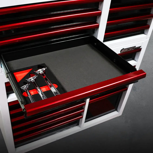 BoxoUSA 3-Piece Adjustable Chrome Wrench Set | 2/9 Drawer EVA Foam BX870-R